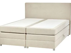 Divano letto con contenitore Tessuto MINISTER 180 x 200 cm Beige chiaro