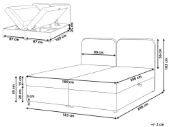 Divano letto con contenitore Tessuto CHANCELLOR 180 x 200 cm Tortora