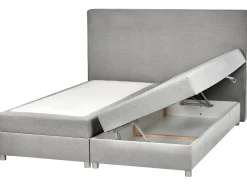 Divano letto con contenitore Tessuto MINISTER 180 x 200 cm Grigio chiaro