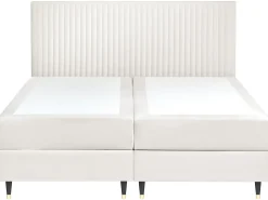Divano letto con contenitore Velluto DAME 180 x 200 cm Bianco sporco