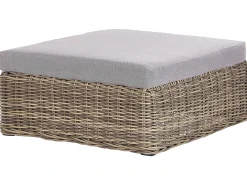 Divano angolare da giardino con pouf 6 posti PALERMO Modulare Rattan sintetico (PE) Marrone chiaro