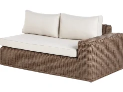 Divano angolare da giardino con pouf 6 posti PALERMO Modulare Rattan sintetico (PE) Marrone