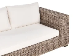 Divano angolare da giardino con pouf 5 posti RINELLA Rattan Grigio