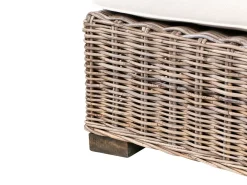 Divano angolare da giardino con pouf 5 posti RINELLA Rattan Grigio