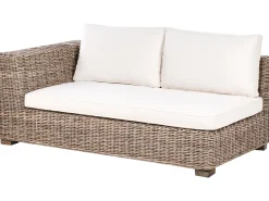 Divano angolare da giardino con pouf 5 posti RINELLA Rattan Grigio