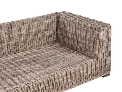 Divano angolare da giardino con pouf 5 posti RINELLA Rattan Grigio