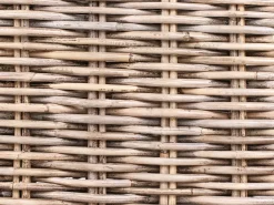Divano angolare da giardino con pouf 5 posti RINELLA Rattan Grigio