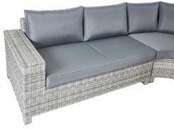 Divano angolare da giardino con pouf 9 posti TEGLIO Rattan sintetico (PE) Grigio