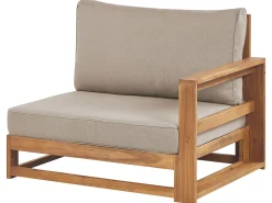 Divano angolare da giardino 2 posti TIMOR Modulare Legno di acacia certificato Marrone chiaro
