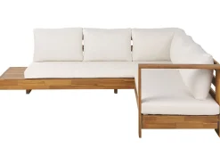 Divano angolare da giardino 5 posti MARETTIMO Lato Sinistro Legno di acacia certificato Marrone