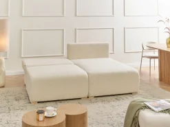 Divano angolare modulare NERBO Bouclé Bianco sporco Lato Sinistro