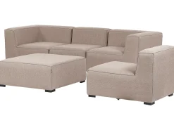 Divano da giardino con pouf 4 posti AREZZO Modulare Beige