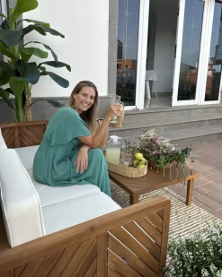 Divano da giardino 3 posti BARATTI Legno d'acacia Marrone