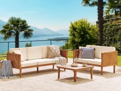 Divano da giardino 3 posti BARATTI Legno d'acacia Marrone