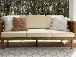 Divano da giardino 3 posti BARATTI Legno d'acacia Marrone