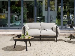 Divano da giardino 2 posti ESPERIA Metallo Grigio