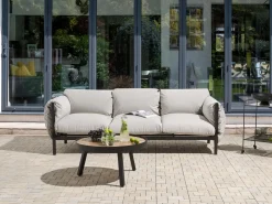 Divano da giardino 3 posti ESPERIA Metallo Grigio