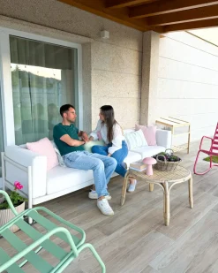 Divano da giardino 3 posti FERRETTI Beige chiaro