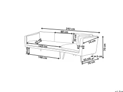 Divano da giardino 3 posti LORETELLO Lato Sinistro Beige