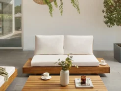 Divano da giardino 2 posti MARETTIMO Legno di acacia certificato Marrone