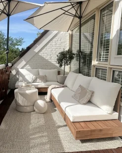 Divano da giardino 2 posti MARETTIMO Legno di acacia certificato Marrone