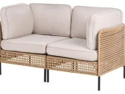 Divano da giardino 2 posti OMEGANA Rattan sintetico (PE) Beige chiaro