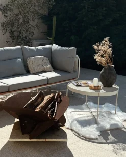 Divano da giardino 3 posti SENISE Metallo Grigio