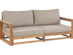 Divano da giardino 2 posti TIMOR Modulare Legno di acacia certificato Marrone chiaro