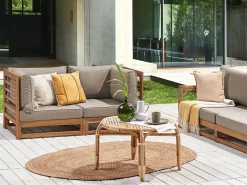 Divano da giardino 2 posti TRANI Modulare Legno di acacia certificato Marrone chiaro