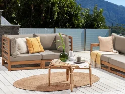 Divano da giardino 2 posti TRANI Modulare Legno di acacia certificato Marrone chiaro