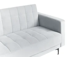 Divano letto angolare modulare 4 posti ABERDEEN Velluto Grigio chiaro Lato destro