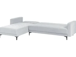 Divano letto angolare modulare 4 posti ABERDEEN Velluto Grigio chiaro Lato destro