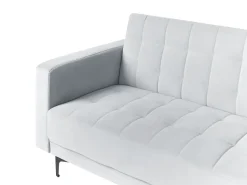 Divano letto angolare modulare 4 posti ABERDEEN Velluto Grigio chiaro Lato Sinistro