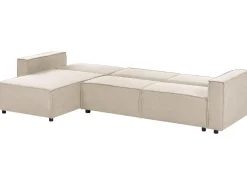 Divano letto angolare 3 posti ROMEDAL II Tessuto Beige Lato destro