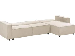 Divano letto angolare 3 posti ROMEDAL II Tessuto Beige Lato Sinistro