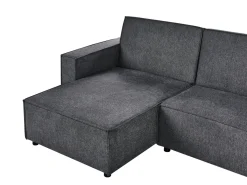 Divano letto angolare 3 posti ROMEDAL II Tessuto Grigio grafite Lato destro