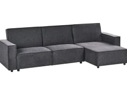 Divano letto angolare 3 posti ROMEDAL II Tessuto Grigio grafite Lato Sinistro