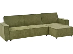 Divano letto angolare 3 posti ROMEDAL II Tessuto Verde scuro Lato Sinistro