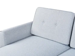 Divano letto angolare 3 posti SIMRIS Tessuto Azzurro con contenitore Lato destro