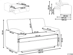 Divano letto HORMA Tessuto Bianco sporco