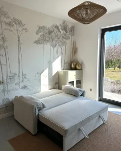 Divano letto HORMA Tessuto Bianco sporco