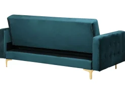 Divano letto 3 posti ABERDEEN Velluto Foglia di tè