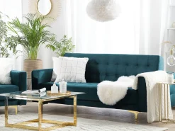 Divano letto 3 posti ABERDEEN Velluto Foglia di tè