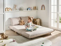 Divano letto 2 posti ABISKO Lino sintetico Beige