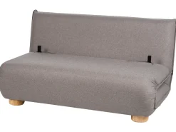 Divano letto 2 posti ABISKO Lino sintetico Grigio scuro