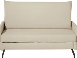 Divano letto 2 posti BELFAST Tessuto Beige