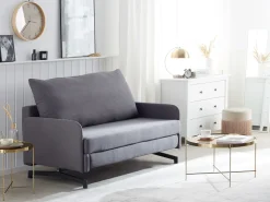 Divano letto 2 posti BELFAST Tessuto Grigio