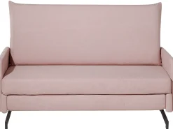 Divano letto 2 posti BELFAST Tessuto Rosa