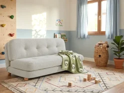 Divano letto 2 posti ESBJERG Lino sintetico Bianco sporco