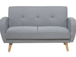 Divano letto 2 posti FLORLI Tessuto Grigio chiaro